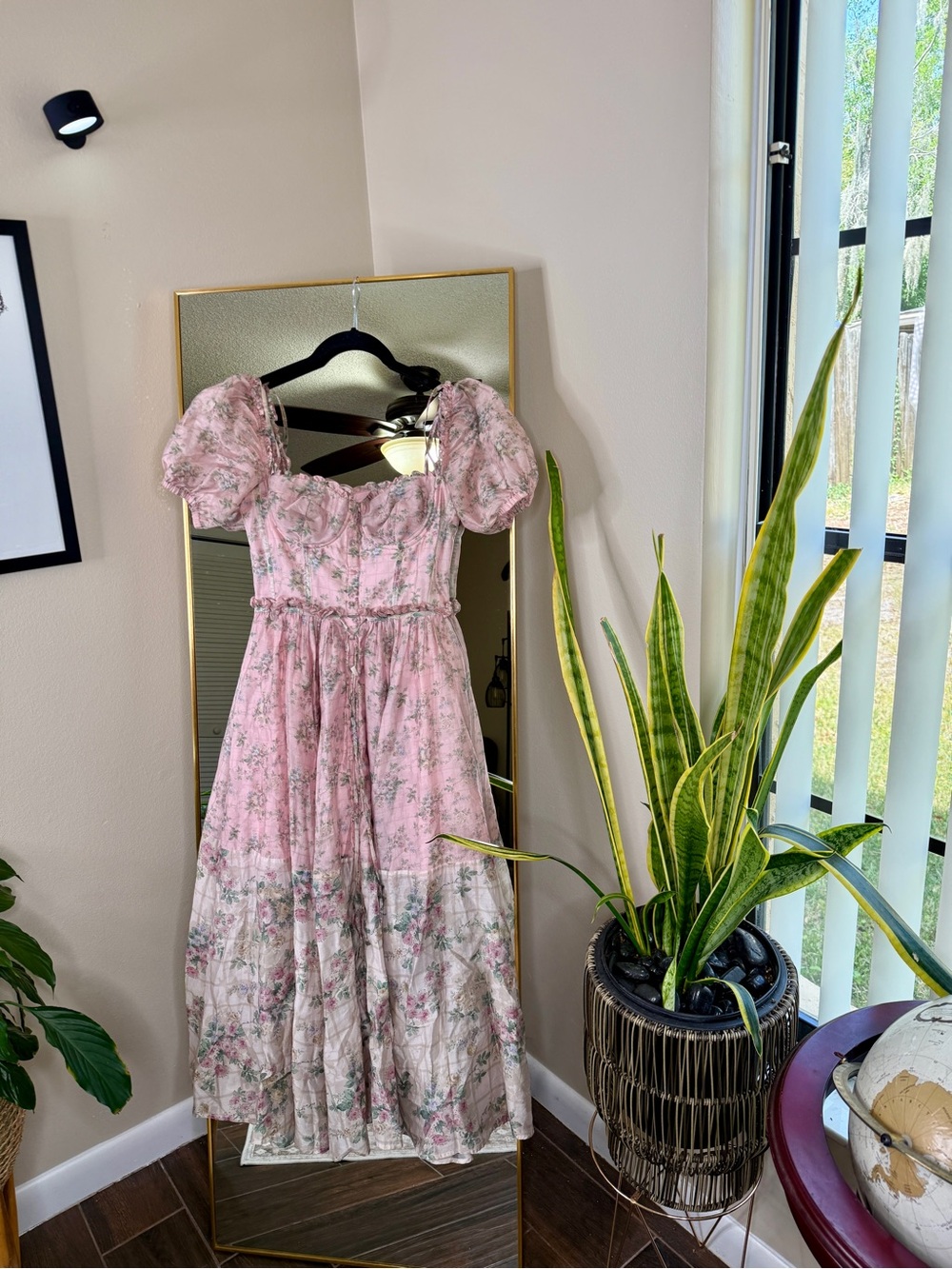 HOUSE OF CB 'Penelope' Pink Floral Chiffon Midi Dress NWOT - Picture 4 of 7